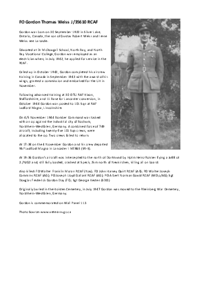 A preview of a PDF biography for Weiss, Gordon Thomas